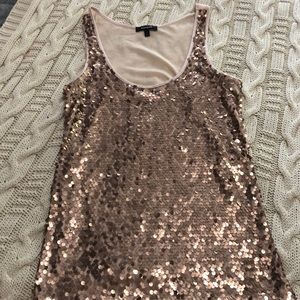 Rose gold sequins tank top
